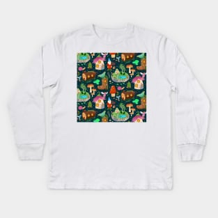 Garden Gnome Pattern Kids Long Sleeve T-Shirt